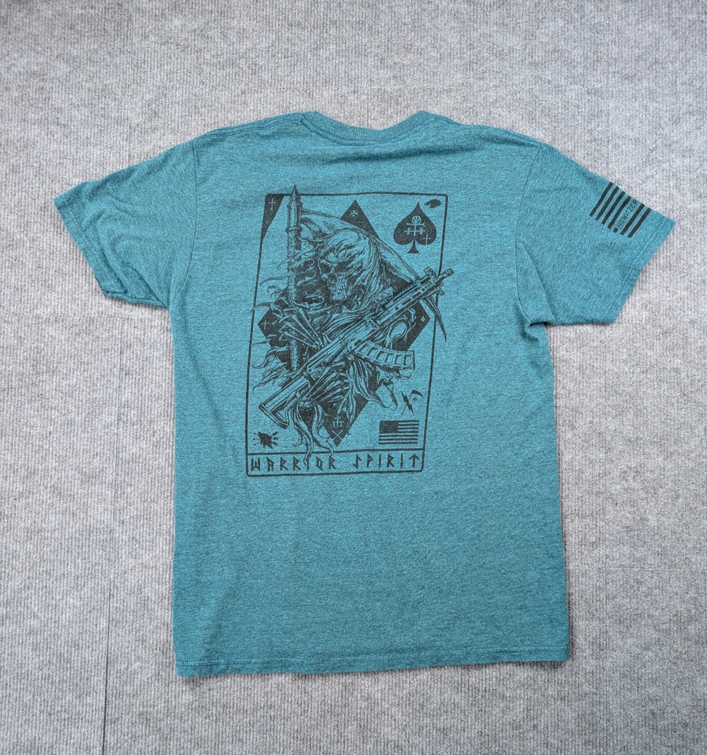 Howitzer Graphic Shirt Mens Medium Ace Cards Military Patriotic Warrior Spirit